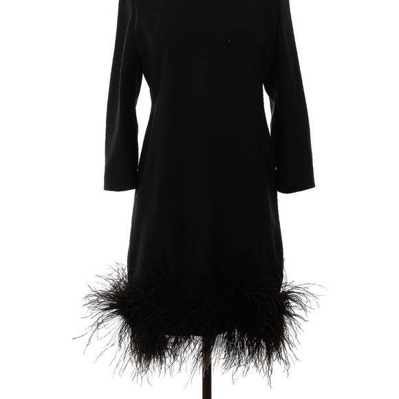 Victor Costa Feather Hem Cocktail Wedding Party Dress - Picture 5 of 6